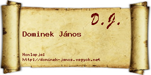 Dominek János névjegykártya